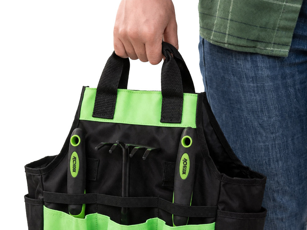 Conjunto de ferramentas de jardinagem: enxada, pá, tesoura de poda, bolsa – conjunto de 4 peças