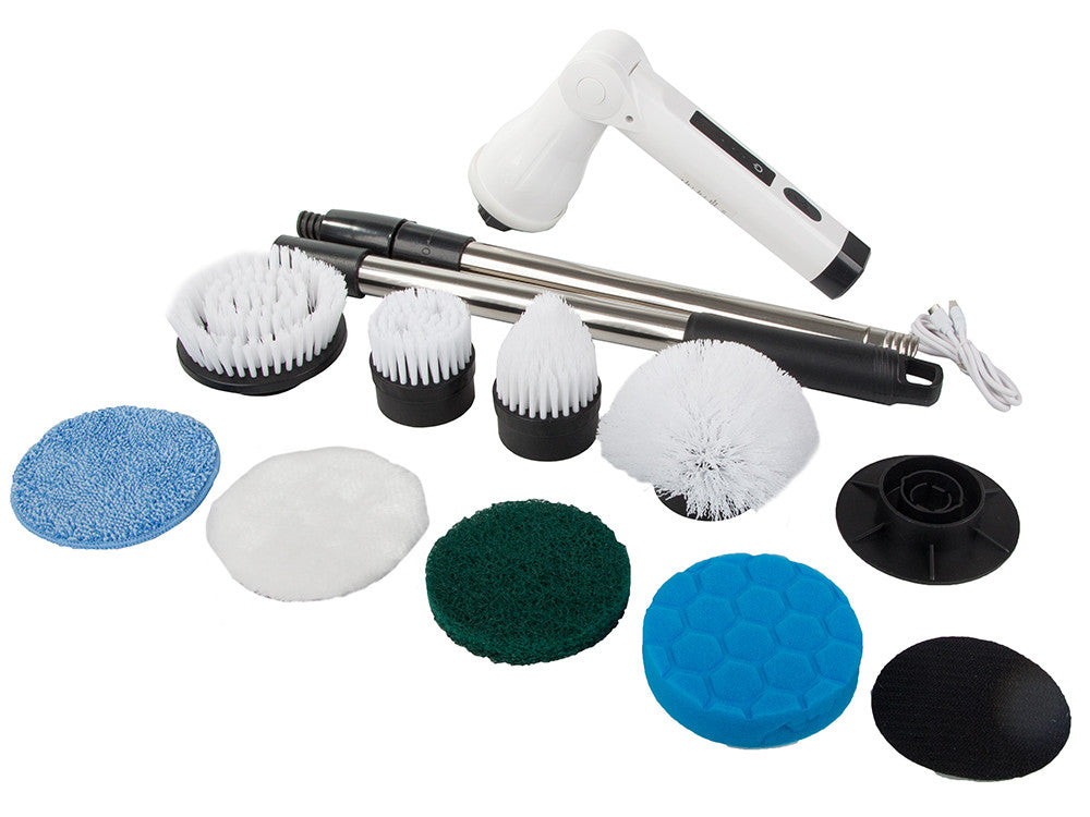 Escova elétrica rotativa para limpeza de azulejos, conjunto de esfregão sem fio