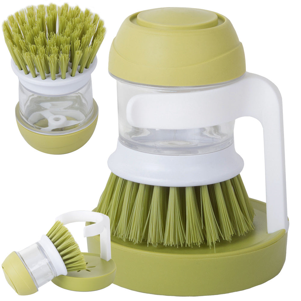 Escova de Cozinha com Dispensador de Detergente – Limpeza Fácil de Tachos e Panelas