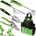 Conjunto de ferramentas de jardinagem: enxada, pá, tesoura de poda, bolsa – conjunto de 4 peças