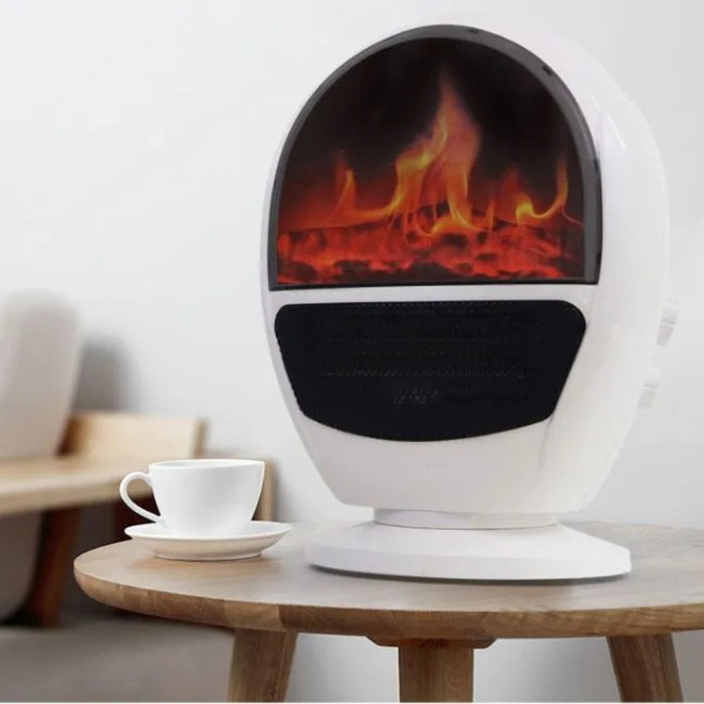 Aquecedor de cerâmica 2 em 1 com modo ventilador e efeito lareira
