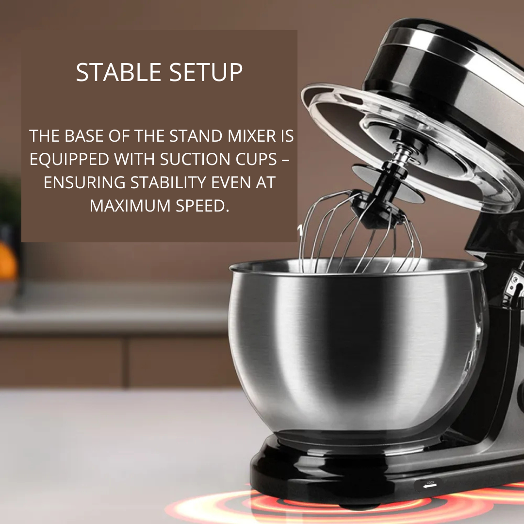 Batedeira de pedestal 700W com tigela de aço inoxidável de 3 litros